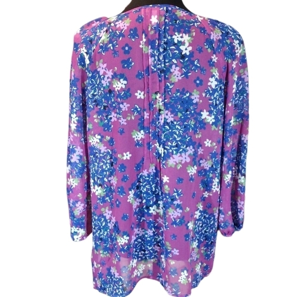 CHARTER Club Pleated Sheer Peasant Blouse - Picture 3 of 6